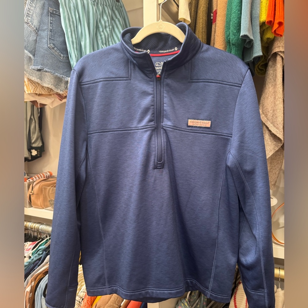 Vineyard Vines Blue Performance Quarter-Zip size small